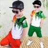 2022 New Summer Boys Clothing Set Casual Hip-hop Stripe Colorful T-Shirt Pants 2Pcs Suit Kindergarten Performance Kids Clothes - Image 5