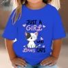 Just A Girl Who Loves Cats Tshirt Girls Y2k Harajuku Animal Summer Fashion Kids Clothes Funny Graphic Cute Cat Lover Streetwear - Image 2