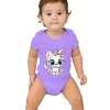 Bowtie White Cat Graphics Baby Boys Girls Bodysuit Cartoon Animal Kitten Short Sleeve Cotton Baby Clothes 3-24M Newborn Jumpsui - Image 4