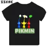 Hot Sale Video Game Pikmin 4 Print Cartoon Kids T-shirt Girls Clothes Baby Boys Black Short Sleeve T shirt Children Tops,TH5868 - Image 3