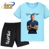 Mbappe avatar printed children's clothing summer boys' sports T-shirt set casual short-sleeved shorts 2-piece set - Image 3