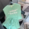 Girls Clothes Sets Summer Children Short-sleeved Suit Teenage Girls Letter T-shirt Shorts Tracksuit Outfit Sports Clothing Set - Image 2