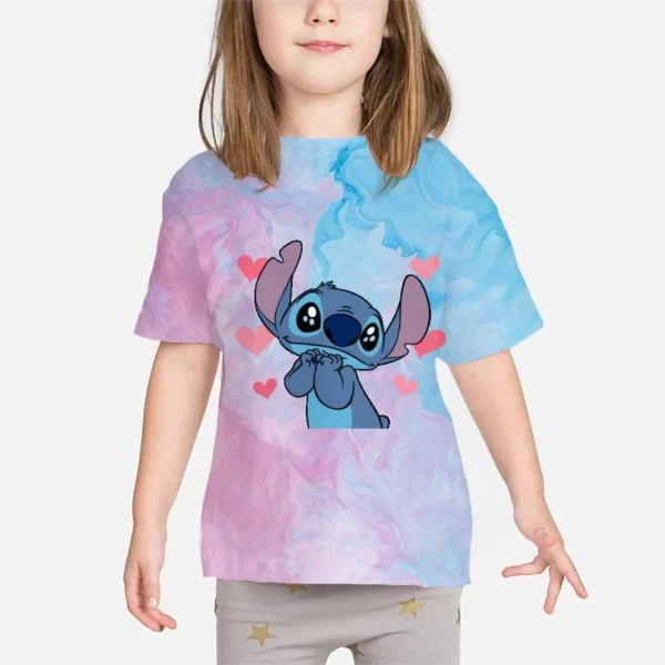 New Lilo & Stitch Tshirt Kids Anime Summer Fashion Multiple Children's Cartoon Boy Girls T-shirts Cute Baby Short Sleeve - Image 5