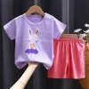 Summer New Kids Casual Pajamas Cute Cartoon Print Short Sleeve T-Shirt Tops with Shorts Toddler Baby Boys Girls Clothing Sets - Image 6