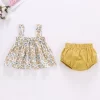 Summer Thin Newborn Baby Clothes Set For Girls Floral Print Mini Sleeveless Dress PP Shorts Cotton 2Pcs Set Infant Baby Outfits - Image 4