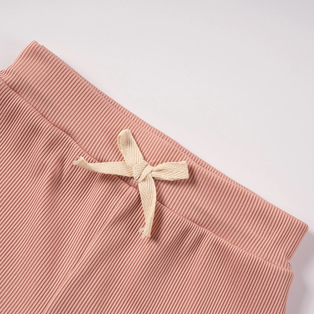 2 Piece Summer Suit for Preschool Girls Solid Color Casual Short Sleeve Shorts for Girls Comfortable and Soft Clothes - Image 6