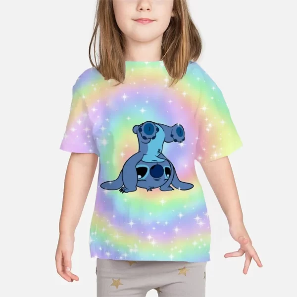 New Lilo & Stitch Tshirt Kids Anime Summer Fashion Multiple Children's Cartoon Boy Girls T-shirts Cute Baby Short Sleeve - Image 4