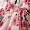 2024 New Suspend Dress for Girls Print Dress Elegant Children Summer Casual Clothes Chiffon Kids Flower Tutu Princess Dresses - Image 5