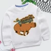 Kids Cowboy Style Hoodie Harajuku Fashion Capybara Pullover Baby Boys Girls Round Neck Tracksuit Cartoon Capybara Sweatshirt