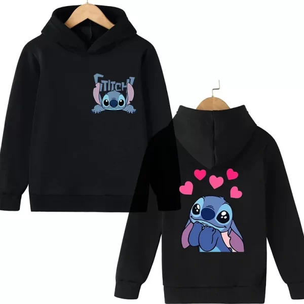 Y2k Anime Stitch Hoodie Children Cartoon Clothes Kid Girl Boy Lilo and Stitch Sweatshirt Manga Hoody Baby Casual Top - Image 4