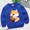Shiba Inu Ramen Bowl Print Girls Hoodie Boys Sweatshirts Long Sleeved Hoody Children Spring Casual Clothes Toddler Tracksuit - Image 3
