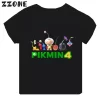Hot Sale Video Game Pikmin 4 Print Cartoon Kids T-shirt Girls Clothes Baby Boys Black Short Sleeve T shirt Children Tops,TH5868 - Image 2