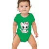 Bowtie White Cat Graphics Baby Boys Girls Bodysuit Cartoon Animal Kitten Short Sleeve Cotton Baby Clothes 3-24M Newborn Jumpsui - Image 3