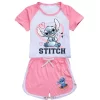 Lilo And Stitch Pajamas Summer Print T Shirt Shorts Set Kids Girls Cute Cotton Sleepwear Baby Children Home Sleep Wear Clothes - Image 4