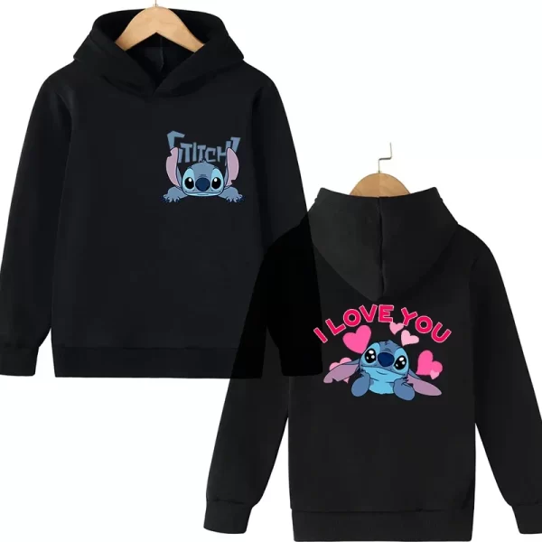 Y2k Anime Stitch Hoodie Children Cartoon Clothes Kid Girl Boy Lilo and Stitch Sweatshirt Manga Hoody Baby Casual Top - Image 3