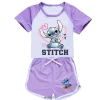 Lilo And Stitch Pajamas Summer Print T Shirt Shorts Set Kids Girls Cute Cotton Sleepwear Baby Children Home Sleep Wear Clothes - Image 5