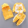 Autumn Winter Baby Boys Clothes Sets Thick Fleece Cartoon Bear Jacket Vest Pants 3Pcs Cotton Sport Suit For Girls Warm Outfits - Image 6