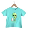 Hello Human Print T Shirt Baby Boys Funny Alien UFO T-shirt Cute Cat Graphics Kids Clothes Girls Harajuku Summer Streetwear Top - Image 6