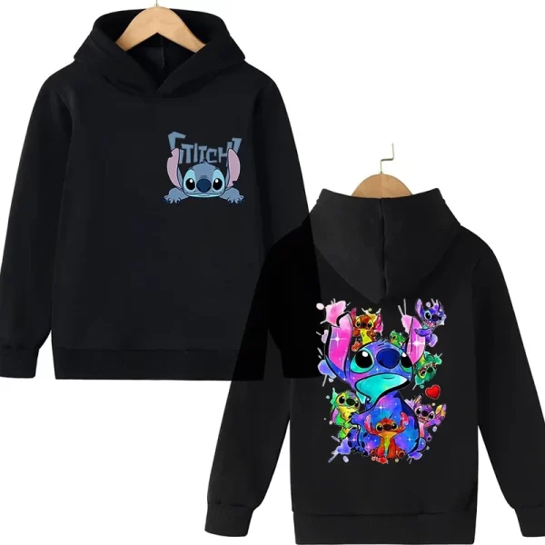 Y2k Anime Stitch Hoodie Children Cartoon Clothes Kid Girl Boy Lilo and Stitch Sweatshirt Manga Hoody Baby Casual Top - Image 2
