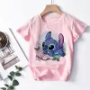 Cool Lilo Stitch Cartoon T Shirt Children Kids Stitch Cute Manga T-shirt Y2k Graphic Tshirt Girl Boy Top Tees Lilo and Stitch