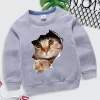 Children's Hoodie Cartoon 3D Cat Clothing Boys and Girls Long Sleeve Tops O-neck Pullovers Fashion Harajuku Cat Kids Sweatshirt - Image 4