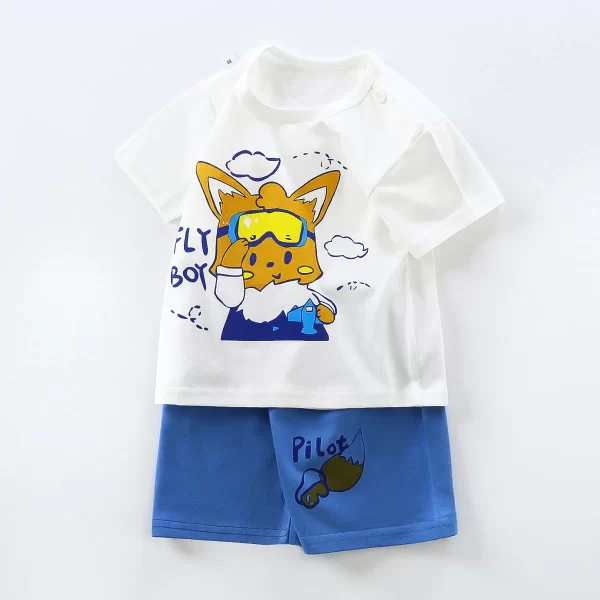 2023 Summer Infant Toddler Short Sleeves Shorts Set Baby Girls Boys Cotton Cartoon Pullover T-shirt Shorts Two-piece Suit 0-6Y - Image 6