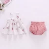 Summer Thin Newborn Baby Clothes Set For Girls Floral Print Mini Sleeveless Dress PP Shorts Cotton 2Pcs Set Infant Baby Outfits - Image 3