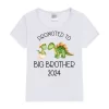Promoted To Big Brother 2024 Dinosaur Print T-shirt Baby Announcement T Shirt Girls Outfit Tops Toddler Tshirt Summer Clothes - Image 5