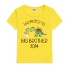Promoted To Big Brother 2024 Dinosaur Print T-shirt Baby Announcement T Shirt Girls Outfit Tops Toddler Tshirt Summer Clothes - Image 6