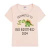 Promoted To Big Brother 2024 Dinosaur Print T-shirt Baby Announcement T Shirt Girls Outfit Tops Toddler Tshirt Summer Clothes - Image 4