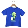 Hello Human Print T Shirt Baby Boys Funny Alien UFO T-shirt Cute Cat Graphics Kids Clothes Girls Harajuku Summer Streetwear Top - Image 2