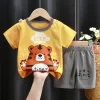 Summer New Kids Casual Pajamas Cute Cartoon Print Short Sleeve T-Shirt Tops with Shorts Toddler Baby Boys Girls Clothing Sets - Image 2