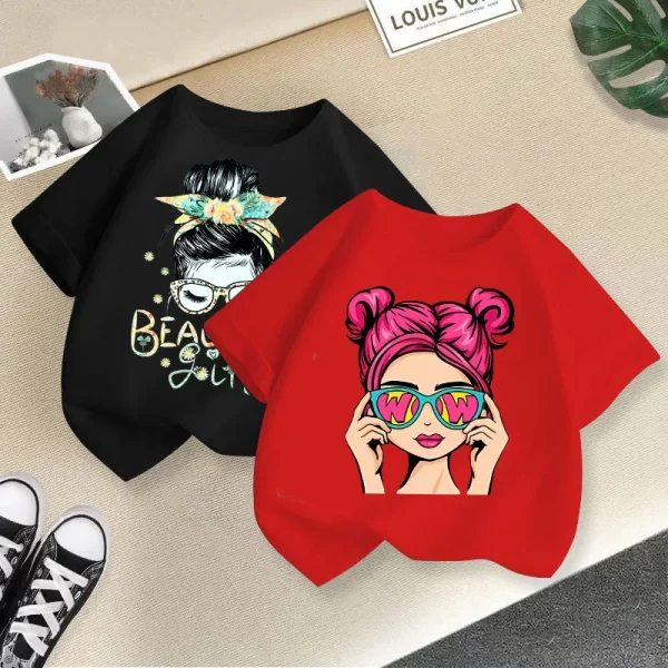 Children's T-Shirt Children's New Summer Children's Short-Sleeved T-Shirt Boys and Girls Casual Tops Girls Summer T-Shirt - Image 2