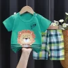 Summer New Kids Casual Pajamas Cute Cartoon Print Short Sleeve T-Shirt Tops with Shorts Toddler Baby Boys Girls Clothing Sets - Image 3