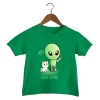 Hello Human Print T Shirt Baby Boys Funny Alien UFO T-shirt Cute Cat Graphics Kids Clothes Girls Harajuku Summer Streetwear Top - Image 4
