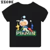 Hot Sale Video Game Pikmin 4 Print Cartoon Kids T-shirt Girls Clothes Baby Boys Black Short Sleeve T shirt Children Tops,TH5868 - Image 4