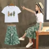 Summer 2023 Baby Girls Clothes Sets Outfits Kids Clothes Short Sleeve Pants Children Clothing Set 3 4 5 6 7 8 9 10 11 12 Years
