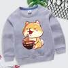 Shiba Inu Ramen Bowl Print Girls Hoodie Boys Sweatshirts Long Sleeved Hoody Children Spring Casual Clothes Toddler Tracksuit - Image 4